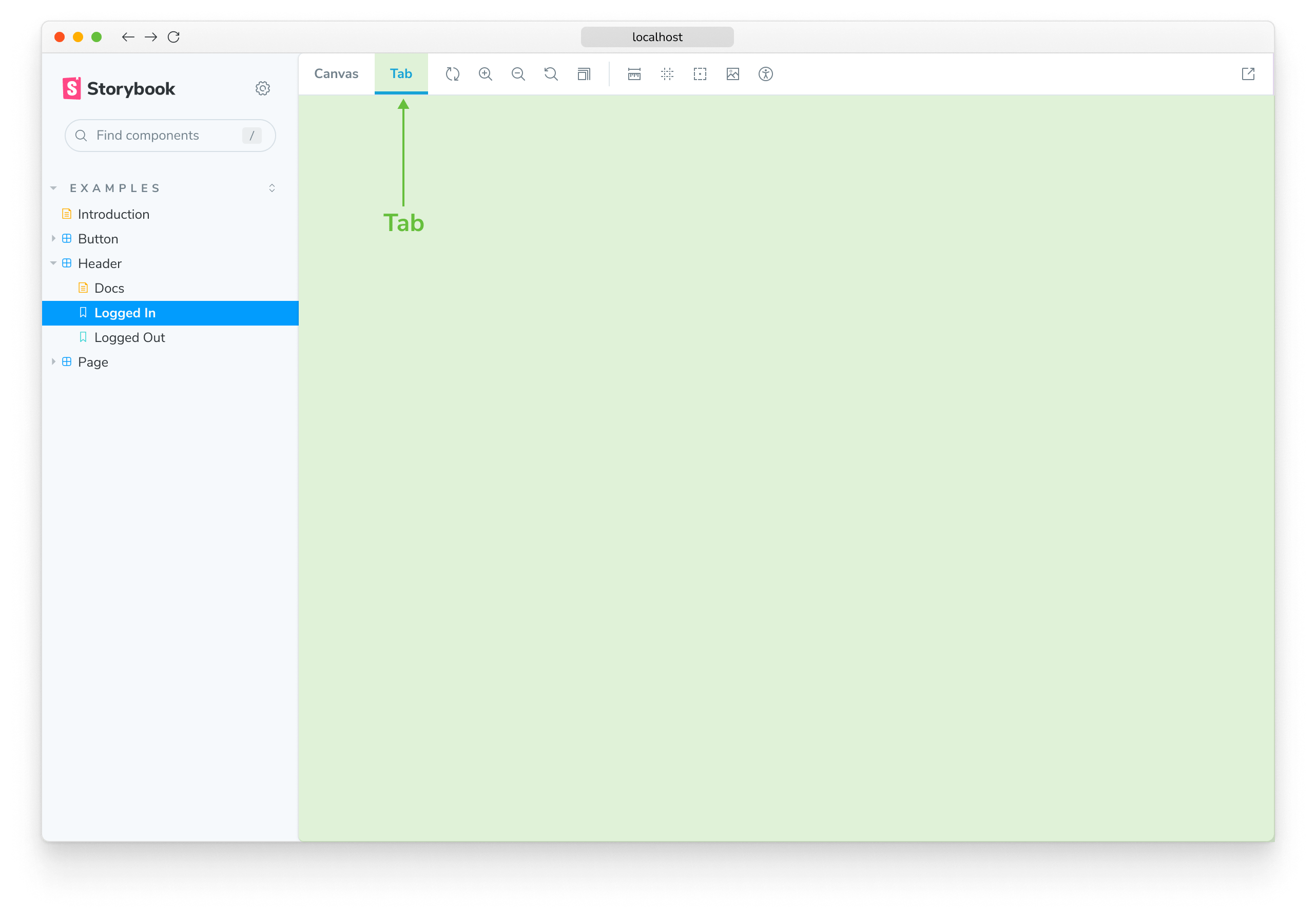 Storybook tab addon